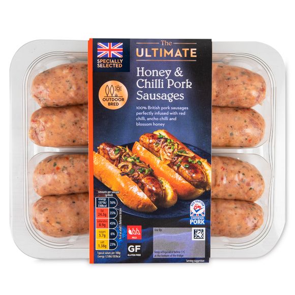 Specially Selected Honey & Chilli Pork Sausages 480g/4 Pack